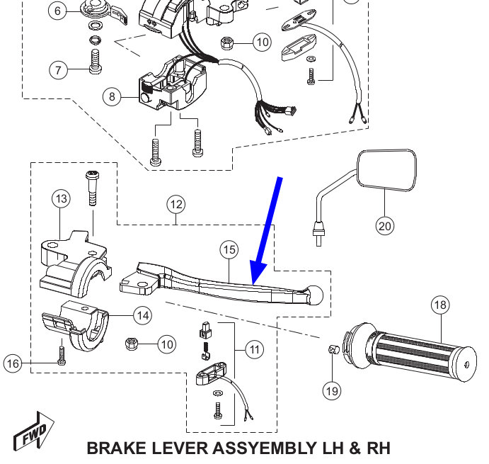 right brake lever
