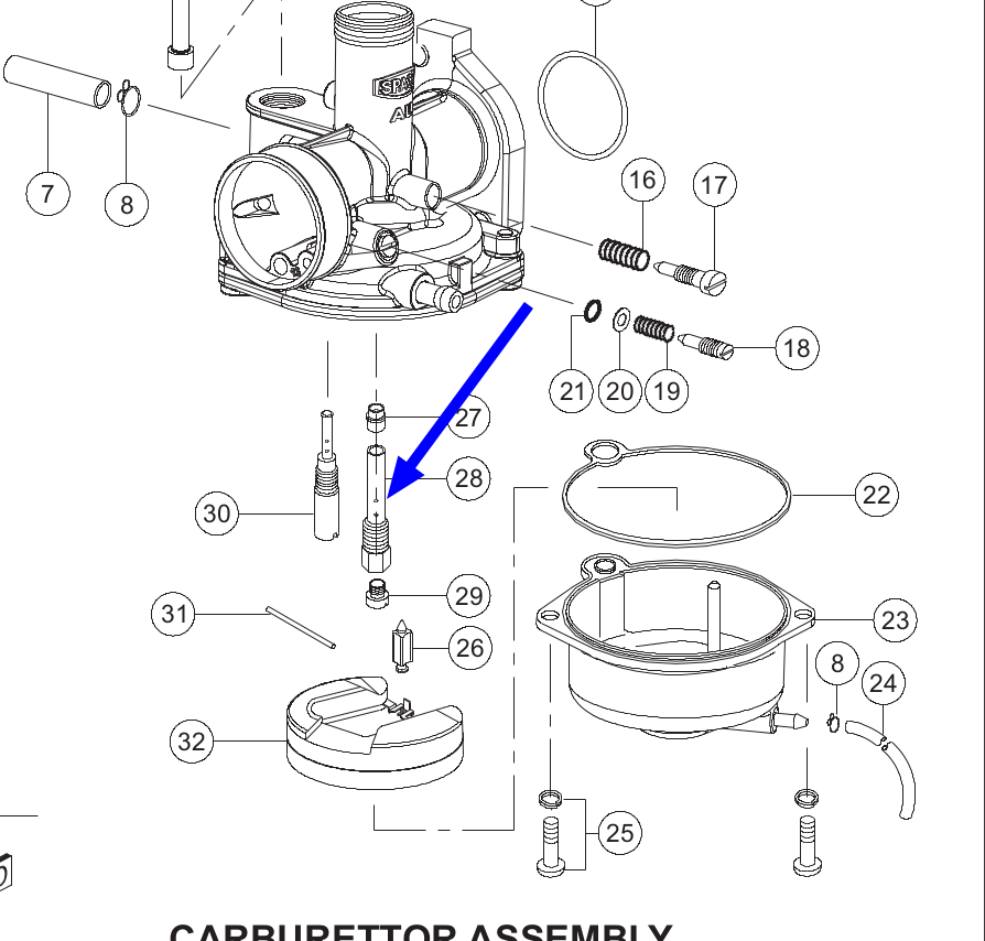 TVS XL100 Carburettor Minor Kit Genuine TVS Part P6320360